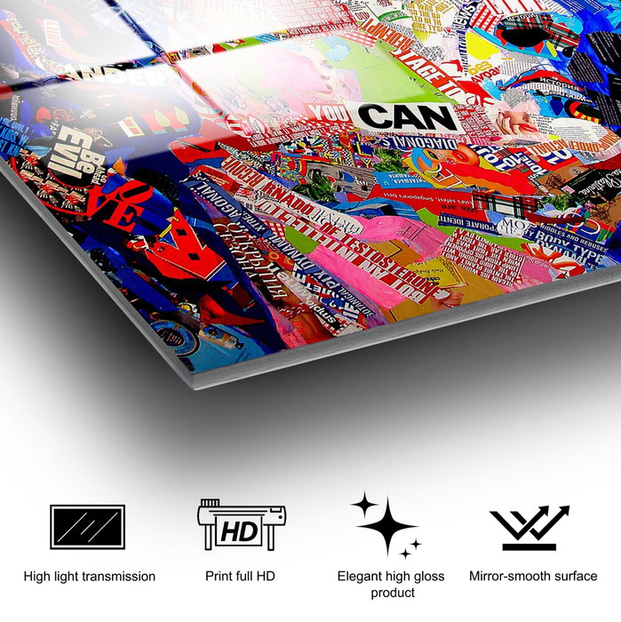 Wallity UV-857 Cuadro Decorativo de Vidrio Templado Multicolor 50 x 50 cm Wallity UV-857 Cuadro Decorativo de Vidrio Templado Multicolor 50 x 50 cm